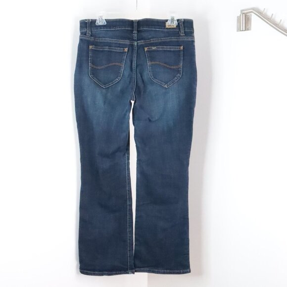 Lee Women's 10/M Flex Motion Regular Fit Bootcut Mid-Rise Stretch Blue Jeans - Picture 4 of 9